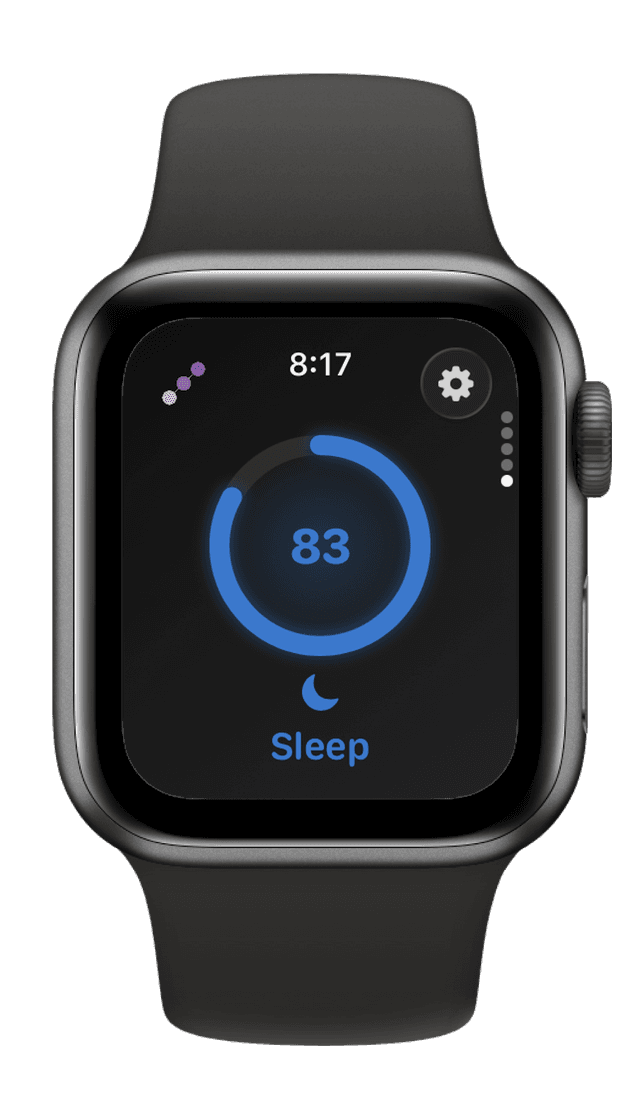 Cora sleep score and sleep stage breakdown on Apple Watch